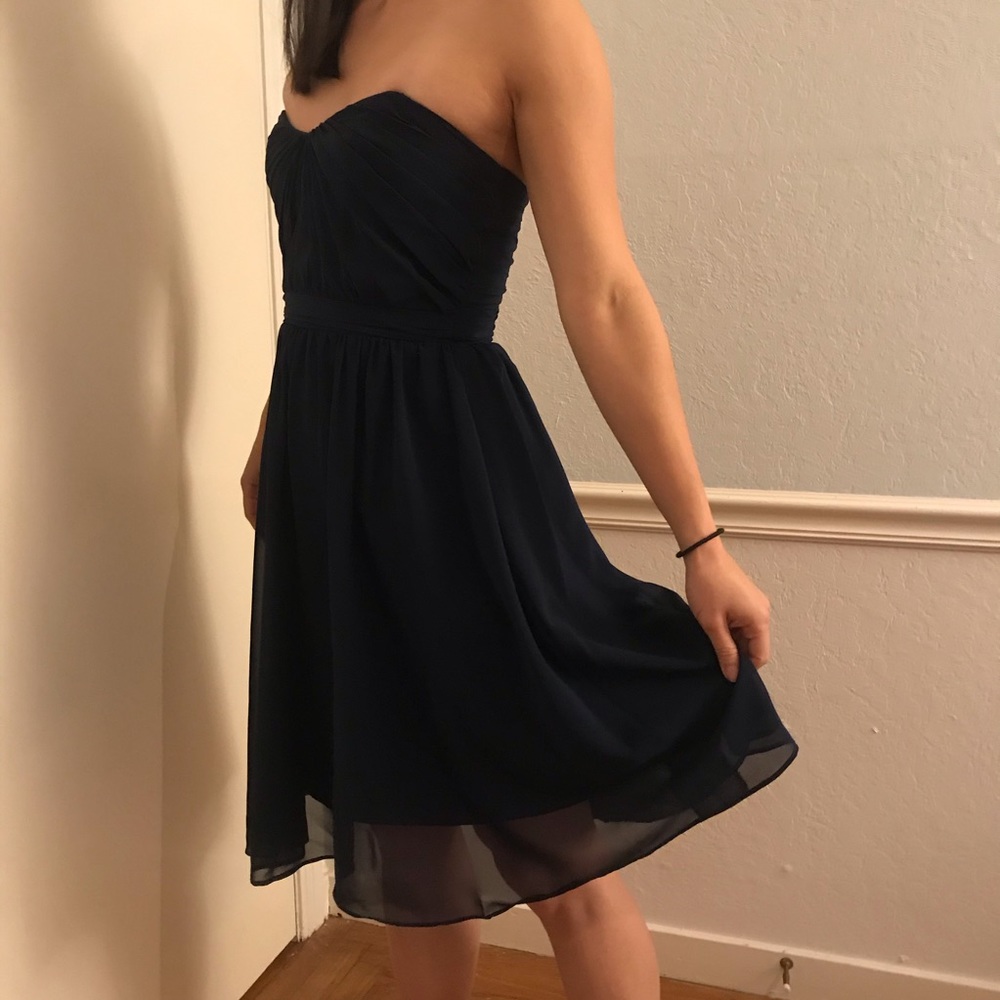 Alfred Angelo bridesmaids strapless dress navy